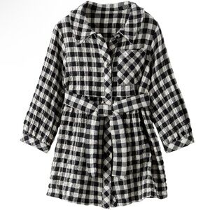 Zara TEXTURED GINGHAM DRESS plaid